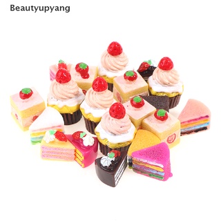 [Beautyupyang] ของเล่นเค้กสตรอเบอร์รี่จิ๋ว 1:12 สําหรับบ้านตุ๊กตา 5 ชิ้น