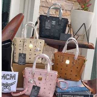 MCM Visetos Studded Anya Mini Tote