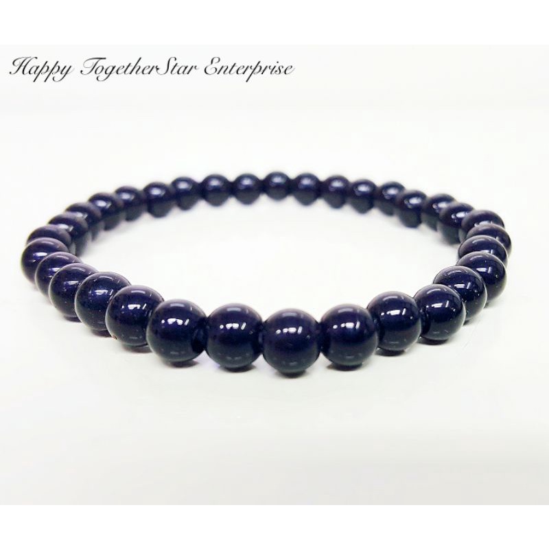 BLACK BEADS BRACELET BLACK Bead BRACELET พื้นผิวมันเงา