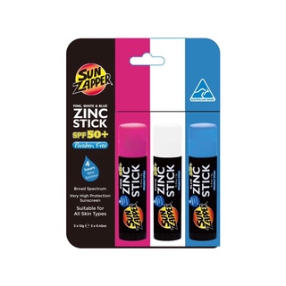 Sun zapper zinc stick SPF50+ triple pack 12g./แท่ง ซัน แซปเปอร์ ซิงค์ สติ๊ก กันแดดแท่ง เอสพีเอฟ50+ แพคสามสี 12ก/แท่ง