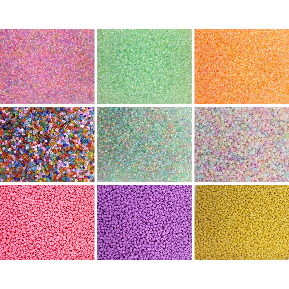 ลูกปัดเม็ดทราย ขนาด 3 มิล ห่อละ 10 กรัม ราคา 5 บาท สำหรับงานตกแต่ง งาน DIY ต่างๆ