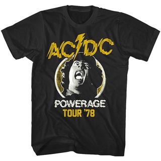 [S-5XL] เสื้อยืด พิมพ์ลายวงร็อค ACDC Powerage Tour 1978 Angus Young Metal Rock Concert Tour MCpnie77MLbomo21 สไตล์คลาสสิ