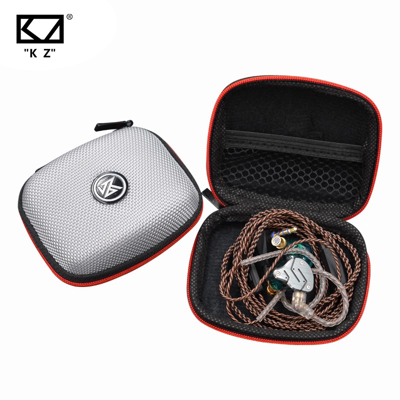 Kz เคสหูฟังบลูทูธ EVA ทรงสี่เหลี่ยม มีซิป พร้อมโลโก้ ZST V80 ES4