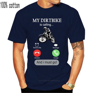 เสื้อวินเทจผญ - ผ้าฝ้ายเสื้อยืดตลกปิดถนนรถจักรยานยนต์ของขวัญ Dirtbike ของฉันคือการเรียกสีดํากองทัพเ