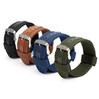 Men Cool Army Wristband Bracelet Nylon Canvas Sports Watch Band Strap 18-24mm