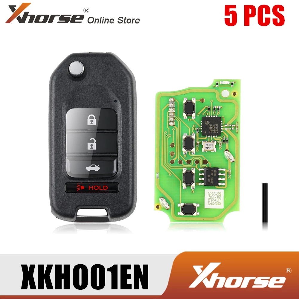 Xhorse XKHO01EN Universal Remote Key Fob 3 + 1 ปุ่มสําหรับ Honda ประเภทภาษาอังกฤษรุ่น 5 ชิ้น/ล็อต