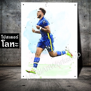 โปสเตอร์โลหะ รีซ เจมส์ เชลซี Reece James Chelsea ภาพวาด สกรีนป้ายเหล็ก รูปภาพ นักฟุตบอล ตกแต่ง ติดผนัง