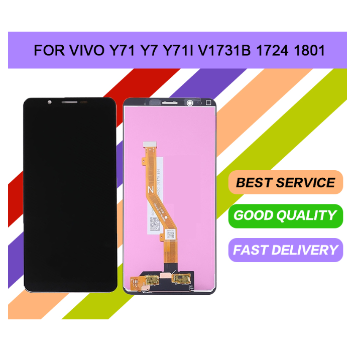 LCD สําหรับ VIVO Y71 Y7 Y71i V1731B 1724 1801 จอแสดงผล LCD IPS Touch Digitizer Assembly