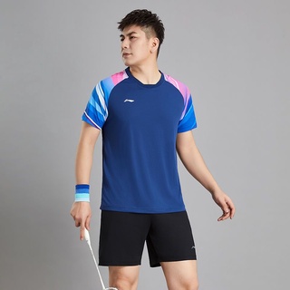 เสื้อยืดกีฬาแบดมินตัน Li Ning แบบแห้งเร็ว สําหรับผู้ชาย และผู้หญิง