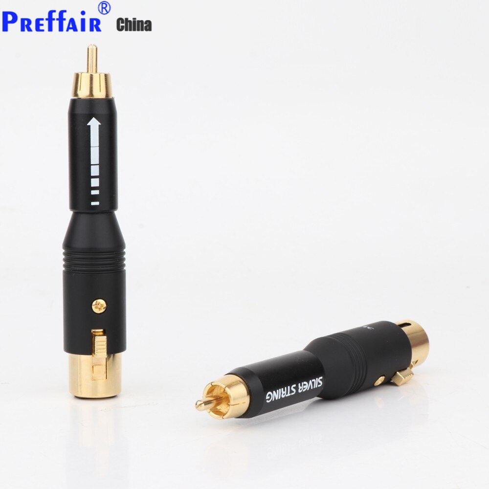 Preffair High Performacn audio RCA Male to XLR Female Gold Plated adapter Connector for Amplifier  2male 2 female