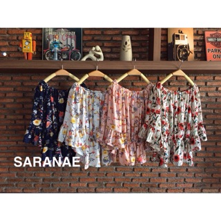 พร้อมส่ง    🎀เสื้อชีฟองปาดไหล่ลายดอก เป็นผ้าชีฟองเนื้อทรายคุณภาพดีค่ะ สวยพริ้วๆเลย แขนระบาย งานมาสว