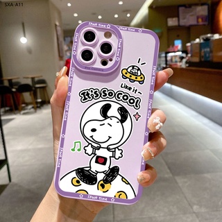 Compatible With Samsung Galaxy A11 A12 A31 A32 A42 A51 A71 4G 5G เคสซัมซุง สำหรับ Cartoon Snoopy Dog เคส เคสโทรศัพท์ เคสมือถือ Shockproof Case Back Cover Protective TPU Shell