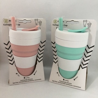 พร้อมส่ง ❗️แก้วซิลิโคน พับได้ พกพาสะดวก silicone folding cup ขนาด16oz/450ml