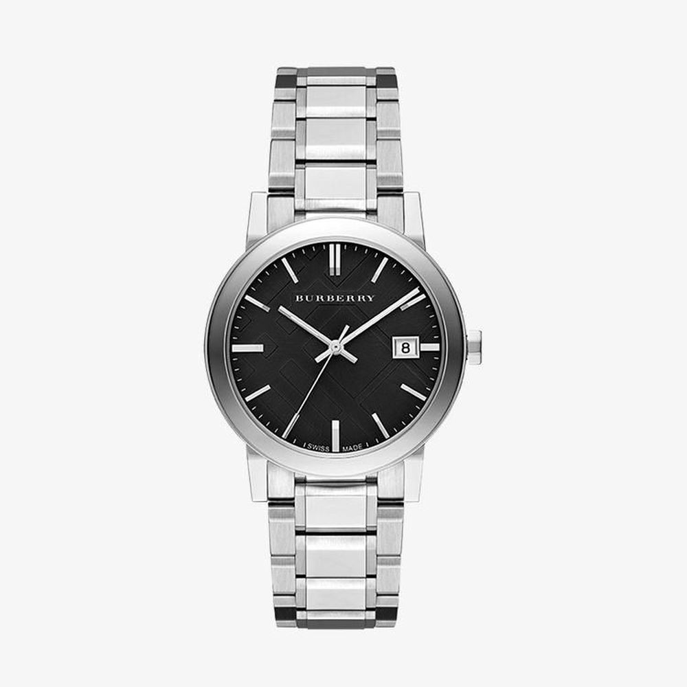 Burberry นาฬิกาข้อมือผู้ชาย The City Black Dial Silver รุ่น BU9001 ของแท้ 100% มีการรับประกัน 2 ปี ค