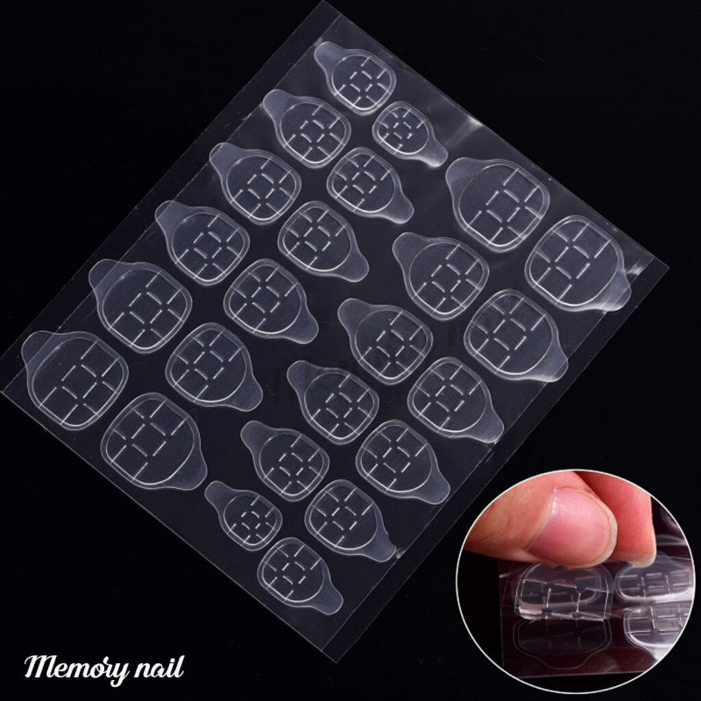 สติ๊กเกอร์กาว ติดเล็บปลอม PVC Jelly Nail Glue Sticker 1แผ่น สำหรับต่อ