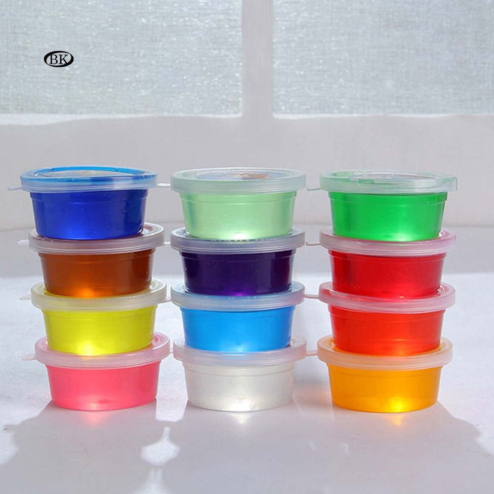 BK 》12Pcs Clear Slime Storage Round Plastic Box Container Foam Ball Cups  with Lids B2RL | Shopee Thailand
