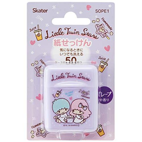 Skater SOPE1-A Hand Soap Paper 50 Sheets Portable Wash With Case Grape Fragrance Twin Star Sanrio SO