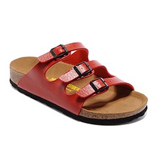 รองเท้าแตะ ลาย Birkenstock Birken สไตล์คลาสสิก สีแดง สําหรับผู้ชาย และผู้หญิง