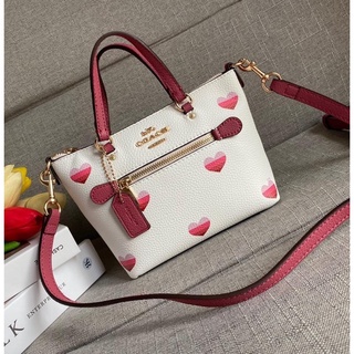 Coach Mini Gallery Crossbody With Stripe Heart Print (CA793)