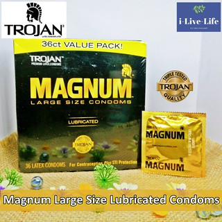 โทรจัน ถุงยางอนามัยขนาดใหญ่พิเศษ Trojan® Magnum Large Size Lubricated Condoms 3, 5, 10, 24 or 36 Pieces #Condom คอนดอม