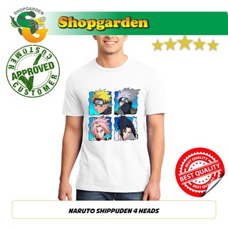 เสื้อยืดผ้าฝ้ายพิมพ์ลายเสื้อยืด พิมพ์ลาย Naruto Shippuden 4 Heads พรีเมี่ยม การสูญหาย สําหรับผู้ชาย และผู้หญิง | สวนช้อป