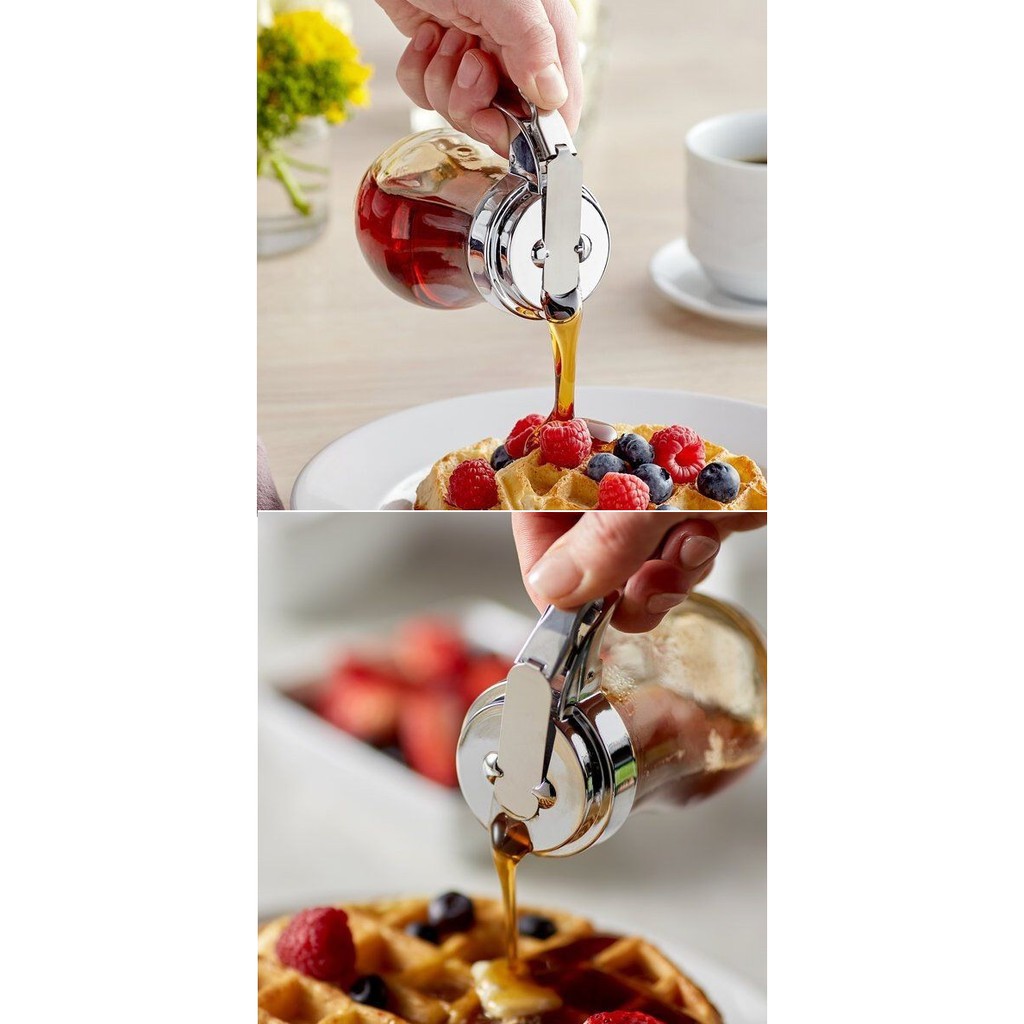 ขวดรินน้ำผึ้ง ขวดน้ำมัน ขวดใส่เครื่องปรุงรสที่หยดน้ำ ขวดน้ำเชื่อม ดีไซน์สวย ฝากดสไลด์ได้ Syrup / Honey Dispensers