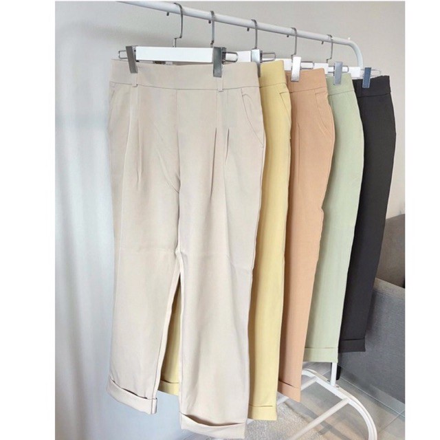 กางเกงสาวอวบ กางเกงทำงาน ขากระบอก @pleasedme_ รุ่น pocket pants ไซส์40