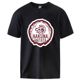 เสื้อยืดผ้าฝ้าย เสื้อยืดแขนสั้น ผ้าฝ้าย พิมพ์ลายการ์ตูน Hakuna Matata แฟชั่นฤดูใบไม้ผลิ และฤดูร้อน 2022