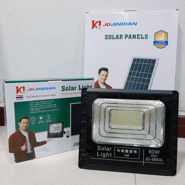ถูกที่สุด!ไฟสปอร์ตไลท์โซล่าเซลล์JD-8860L 60W แสงขาว กันน้ำ IP67 ไฟใช้พลังงานแสงอาทิตย์ รุ่น JD-8860L