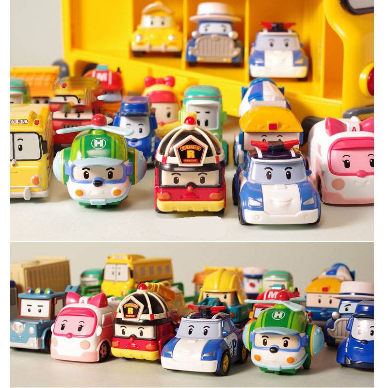 Mobil mainan anak Robcar Poli เกาหลี Perley รถตํารวจรุ ่ นรถของเล ่ นเด ็ ก Anbar รถดับเพลิงผสม Haley