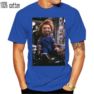 พร้อมส่ง เสื้อยืดแขนสั้น คอกลม ผ้าฝ้าย 100% พิมพ์ลาย Chucky Sitting In Barber Chair หลากสี แฟชั่นฤดูร้อน สําหรับผู้ชาย 8