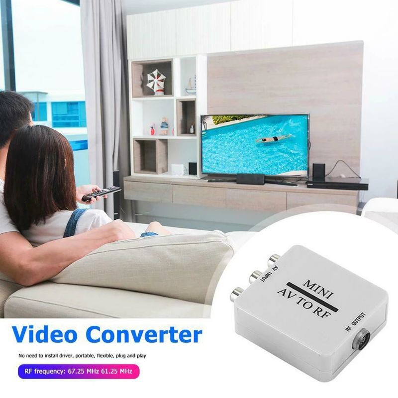 2020 Mini HD Video Converterกล่องRCA CVSB To RFอะแดปเตอร์Video ConverterรองรับสำหรับMHz 61.25 67.25 TVสวิทช์ - รูปที่ 3
