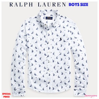 RALPH LAUREN SAILBOAT-PRINT MESH SHIRT ( BOYS SIZE 8-20 YEARS )