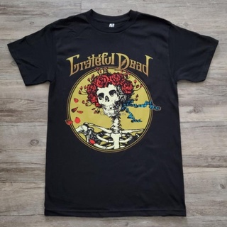 ผ้าฝ้ายคอกลมใหม่ เสื้อยืดลําลอง แขนสั้น พิมพ์ลาย Grateful Dead Bertha Skull And Roses Grateful Dead Wheel 90S สไตล์ฮิปฮอ