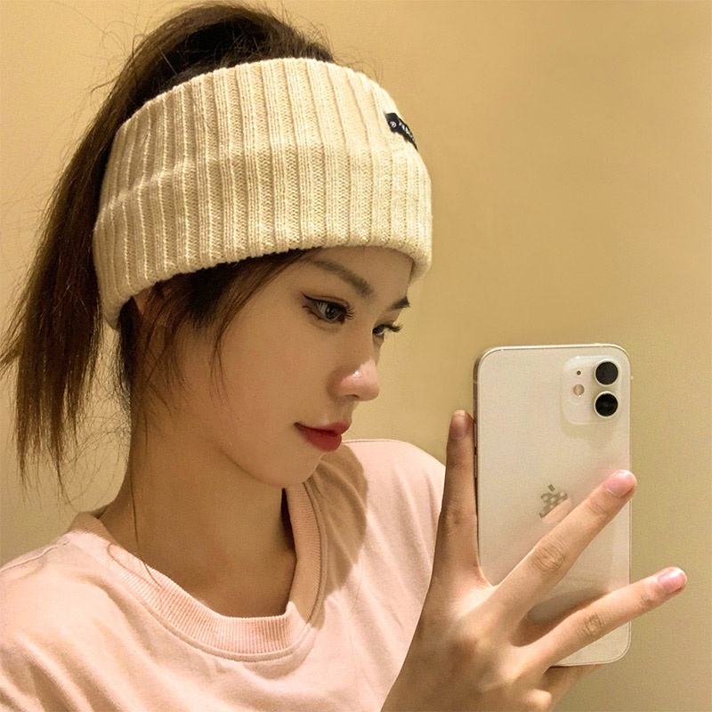 แฟชั่นผ้าคาดศีรษะผ้าถักเรียบง่ายสไตล์เกาหลีสําหรับเด็ก - รูปที่ 5