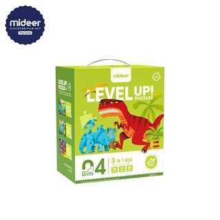 Mideer มิเดียร์ Level Up! Puzzle Artist Series Level 4 3 in 1 Box จิ๊กซอว์ไดโนเสาร์แสนสนุก