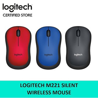 MOUSE WIRELESS (เม้าส์ไร้สายไร้เสียงคลิก) LOGITECH M221 SILENT CORDLESS รับประกัน 1ปี