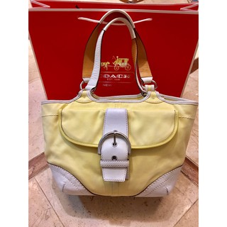 กระเป๋าcoach Soho Twill Bucket Tote 1882 แท้   	แท้