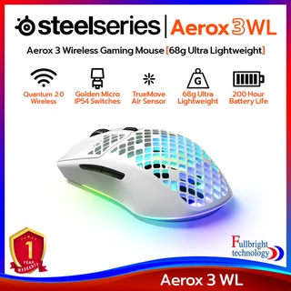 เมาส์ไร้สาย SteelSeries รุ่น Aerox 3 Wireless Gaming Mouse เมาส์เกมมิ่งไร้สายน้ำหนักเบากับ Bluetooth 5.0 รับประกันศูนย์ไทย 1 ปี