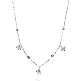 Aevari Midday Violet Dew Necklace Sterling Silver 925 and Light Amethyst CZ (Cabochon)