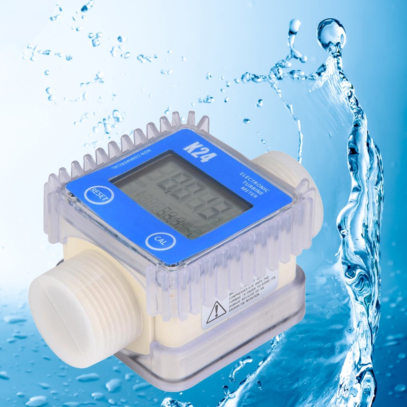 Pcf * การใช้ Flow Meter K24 สําหรับ w จอแสดงผล LCD สําหรับ Turbine Digital Die-sel Fuel Flowmeter สําหรับ Liquid Water Blue