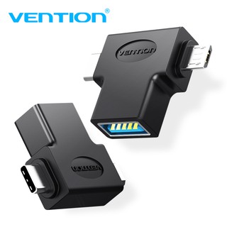 vention อะแดปเตอร์ Original 2 in 1 Type-C Micro USB เป็น USB 3.0 Android OTG CDIB0