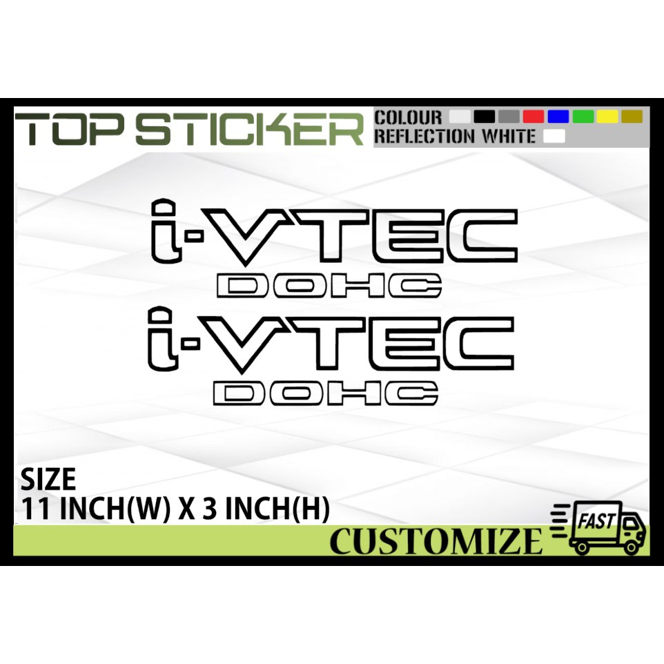 2 ชิ้น ซ้าย&ขวา VTEC DOHC TYPE 4 สติ๊กเกอร์ HONDA CITY CIVIC ACCORD JAZZ CRZ HRV CRV MUGEN