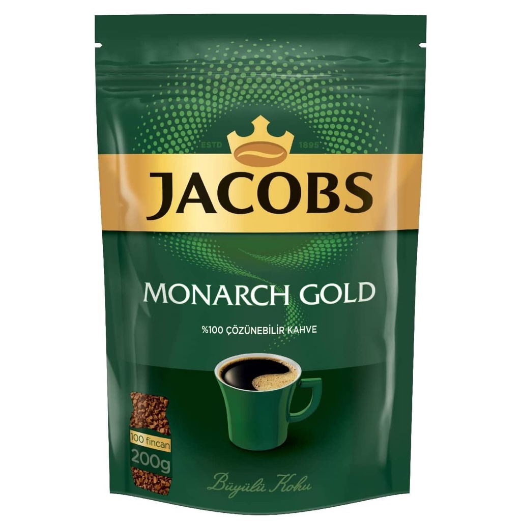 กาแฟ JACOBS MONARCH GOLD ขนาด 200 กรัม สัญชาติเยอรมัน สินค้าคุณภาพจากประเทศตุรกี Exp 11 11 2025 (พร้อมจัดส่ง)