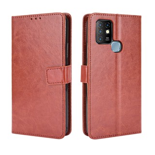 เคสสำ Infinix Hot 10 Case Leather Flip Back Cover Infinix Hot 10 Hot10 เคสฝาพับ มือถือแล