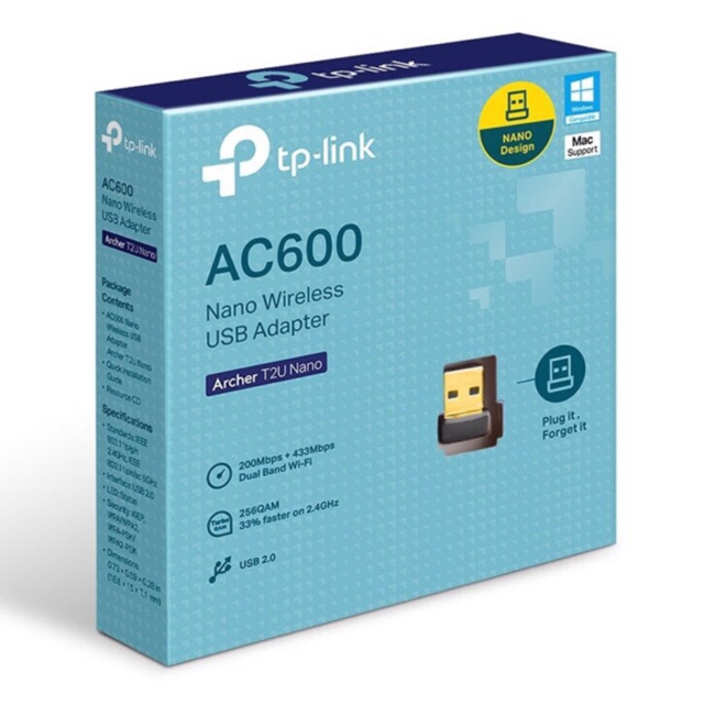 TP-LINK Wireless USB Adapter (Archer T2U Nano) AC600 Dual Band