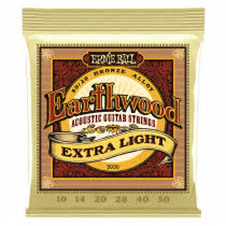 สายกีตาร์โปร่ง ERNIE BALL  ของแท้ Ernie Ball Earthwood 80/20 Bronze Extra Light P02006 พร้อมส่ง