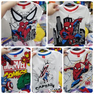 เสื้อยืดสีขาวเด็กลาย super hero ลายลิขสิทธิ์แท้