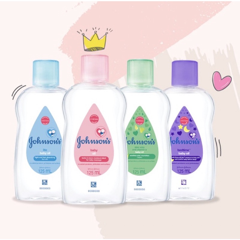 ของแท้/พร้อมส่ง Johnson's baby oil จอห์นสัน เบบี้ ออยล์ หลายสูตร ปริมาณ 50/125/200/300 มล.