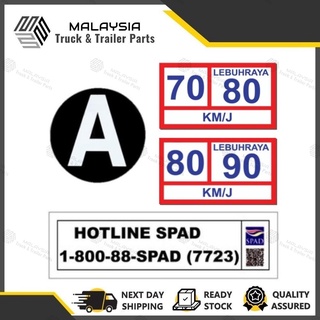 สติกเกอร์ GBS VAN/LORRY/TRUCK STICKER A, SPEED LIMIT LEBUHRAYA STICKER 70/80, 80/90, HOTLINE SPAD STICKER